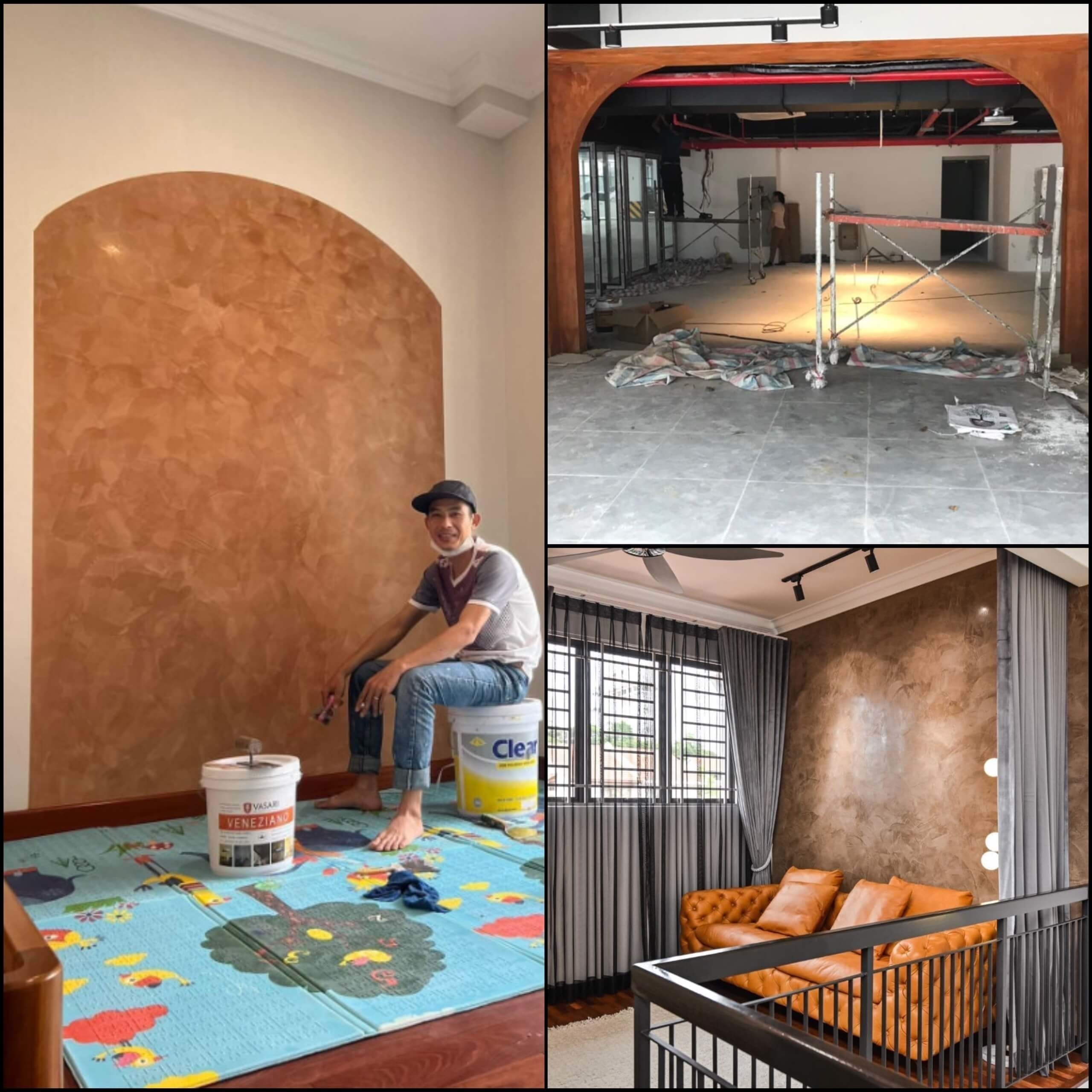 Cách làm sơn hiệu ứng bê tông Cách làm sơn hiệu ứng bê tông