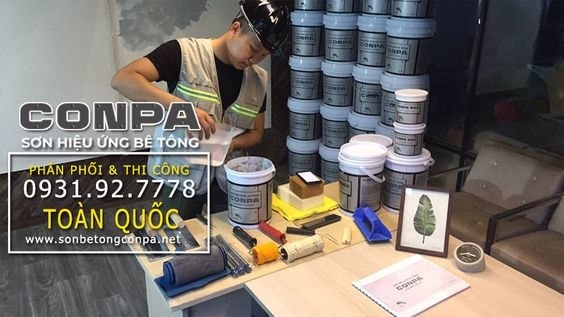 meo thi cong son hieu ung be tong cho noi ngoai that