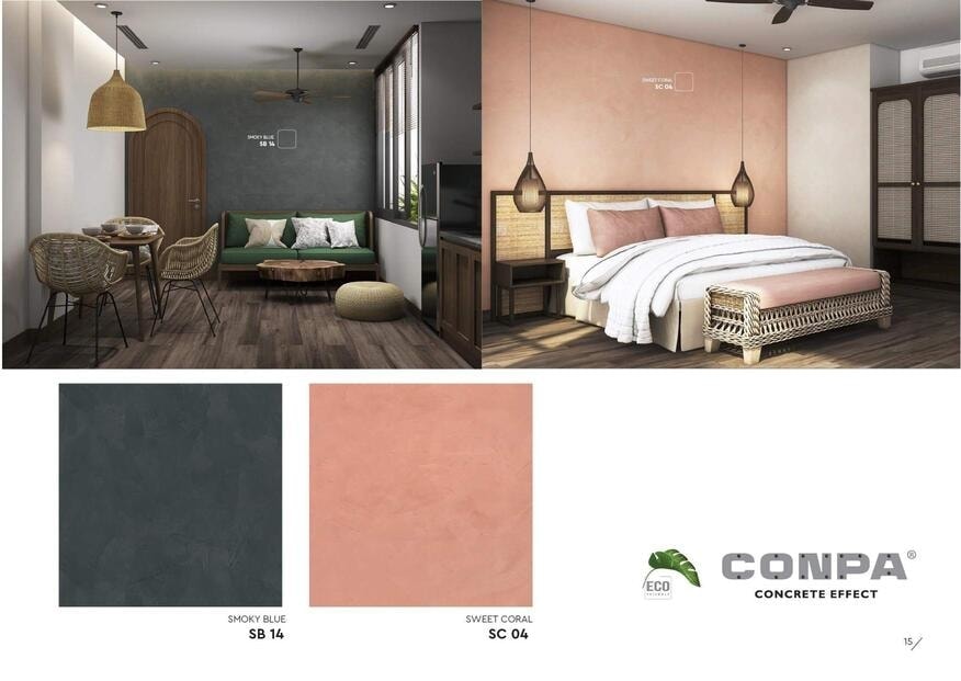 Catalogue Sơn Hiệu ứng bê tông 2023 và xu hướng màu sơn bê tông 2023