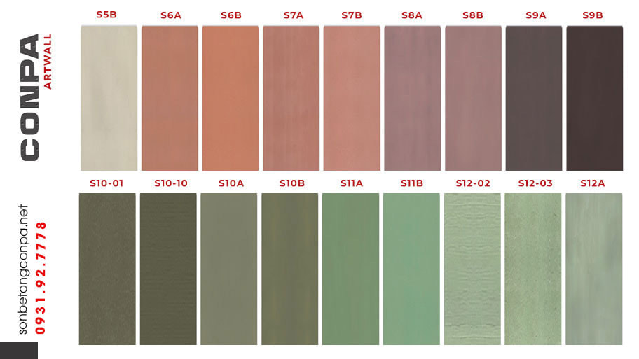 Bảng Màu Sơn Đá Mới Nhất – Conpa Stone Paint Bảng Màu Sơn Đá Mới Nhất – Conpa Stone Paint