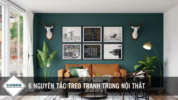 nguyen tac treo tranh trong noi that